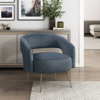 Soft Velvet Accent Chair Plush Foam Comfort Upholstery Gold Finish Legs Luxurious Living Room Furniture 1pc