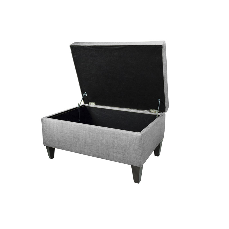Zaylee Velvet Ottoman, Ash