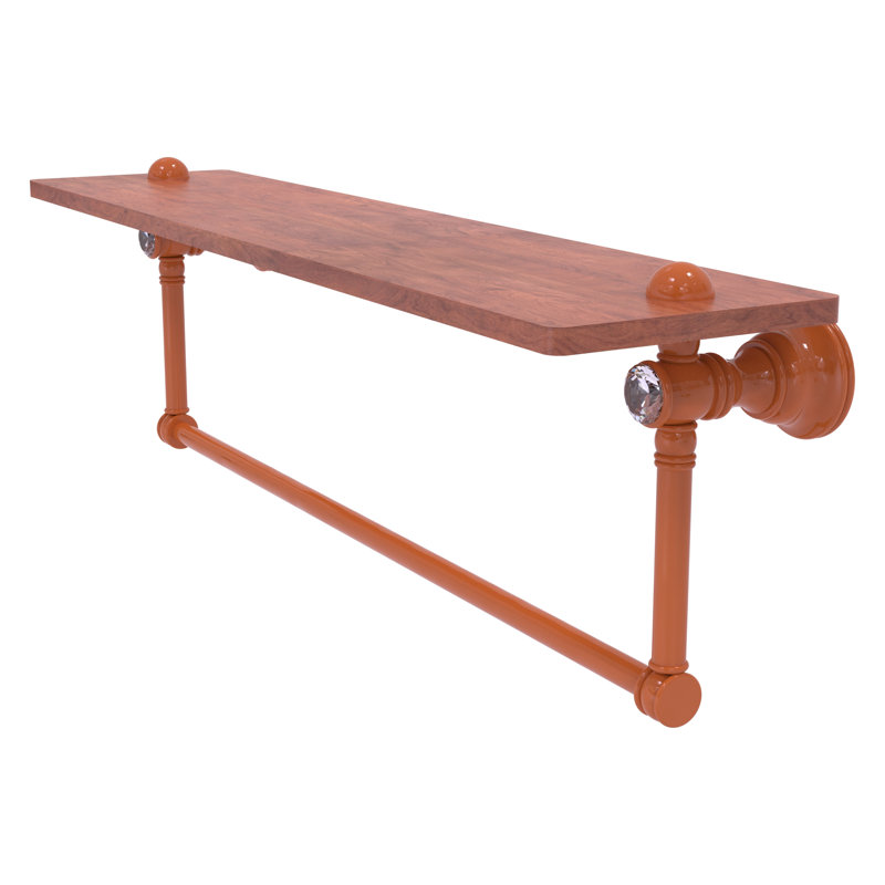 Tablette flottante en cristal Carolina avec barre à serviettes, H 7 po x l 22 po x P 5,54 po, Étincelle d'automne