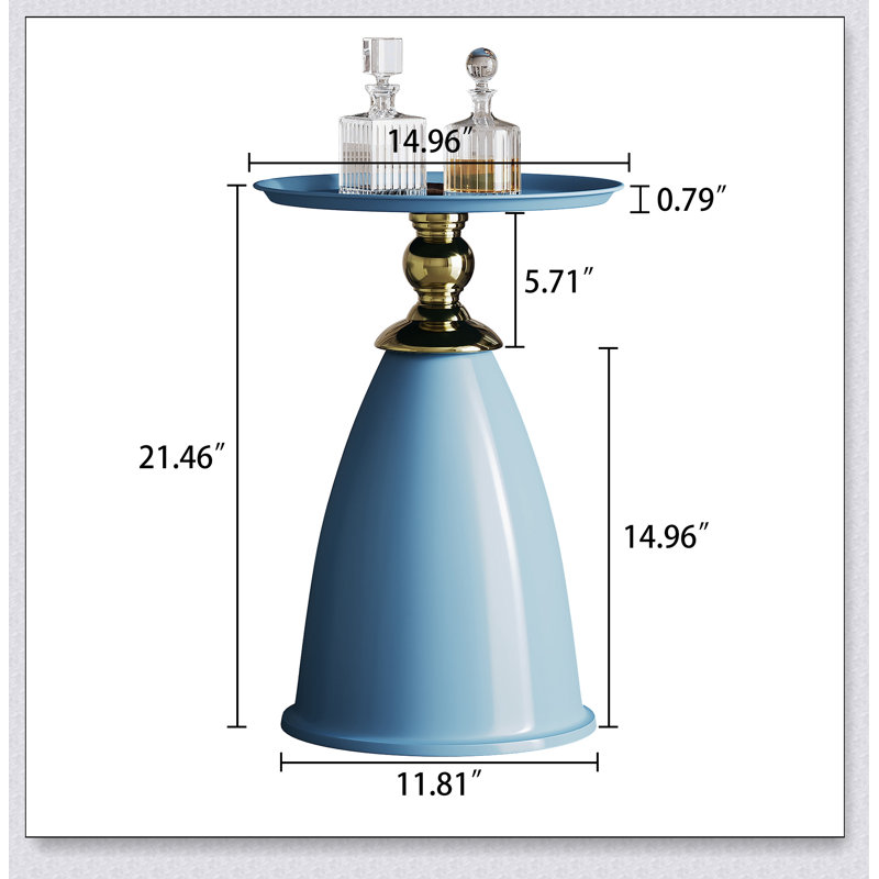 Table de bout en fer Luxury Design, table d'appoint ronde minimaliste pour petits espaces
