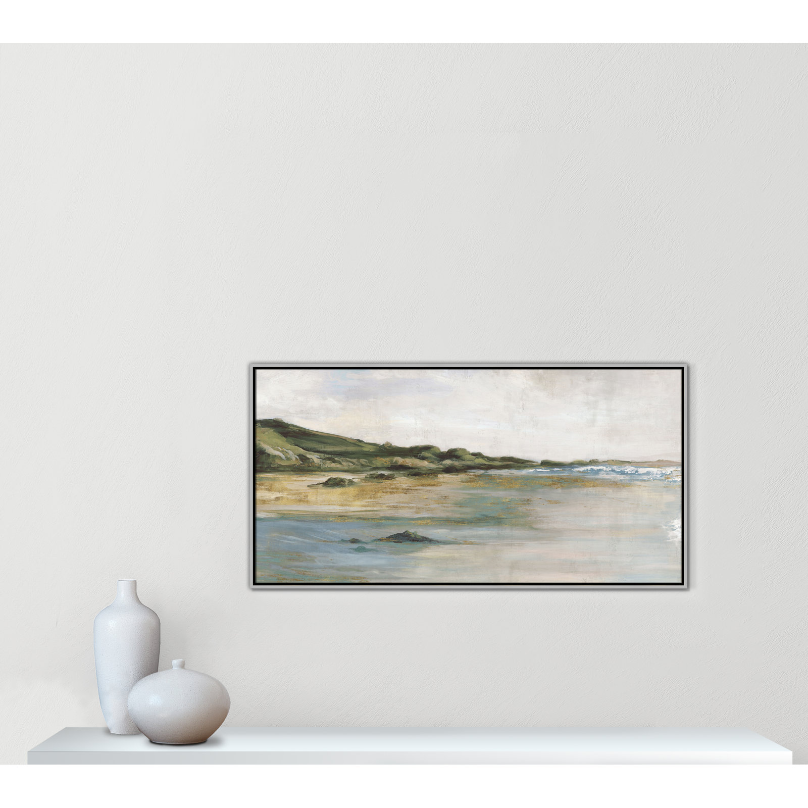 Cordoba "Tide's Edge" Print, 25.5" H x 49.5" W, Silver