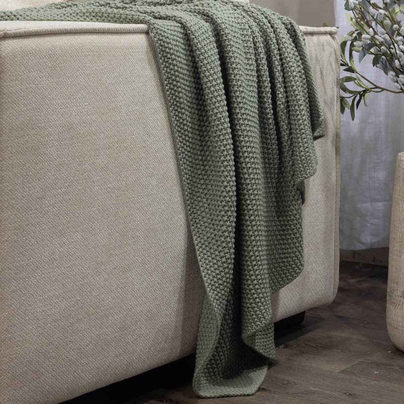 Eden Knitted Throw Blanket, Gray