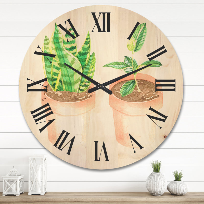 Horloge murale Sansevieria and Ficus, Très grand