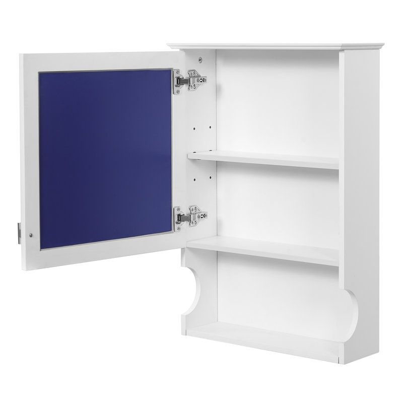 Armoire de rangement de salle de bain murale 20 "avec miroir, armoire de rangement murale avec porte, armoire à pharmacie murale à miroir