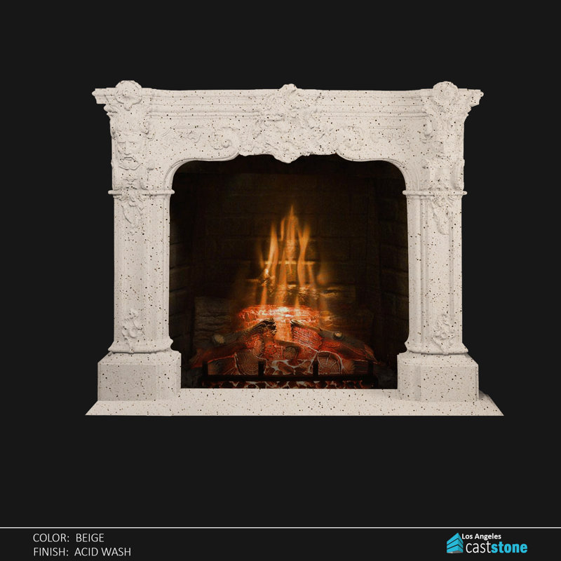 Homeros Fireplace Surround, Beige Acid Wash