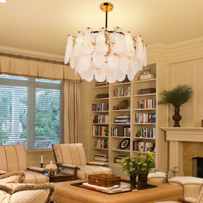 Modern Golden Double-layer Gourd Glass Chandelier With E14 Light Sources