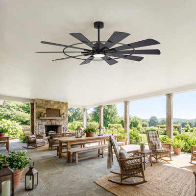 62/72-Inch Black Gariepy With Light,Remote, Reversible Blades, DC Motor