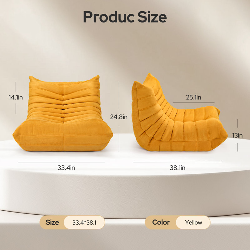 Fauteuil à billes sans accoudoirs - Support en mousse amélioré, sièges de détente rembourrés à compression douce