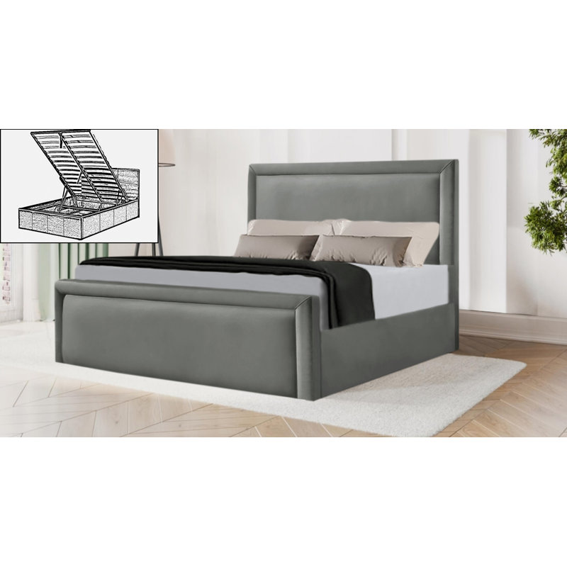 Milan Upholstered Ottoman Storage Bed, Chrome, Small Double (4')