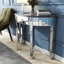 Superbe console à miroir avec tiroir, fabrication artisanale exquise, verre HD pour un attrait esthétique et pratique.