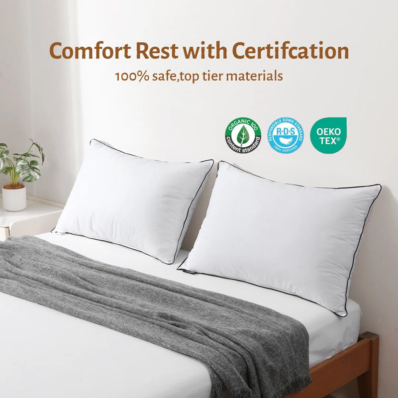 Oreiller pour grand lit en mélange de duvet moyen, Grand lit