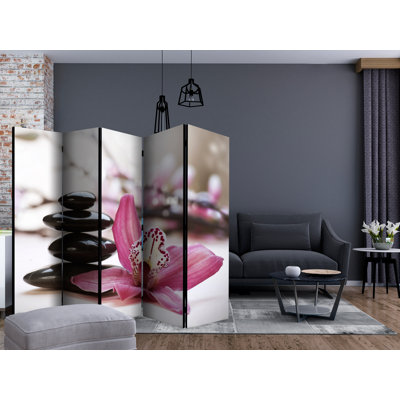 Gaudet 225cm W x 172cm H 5 - Panel Solid Wood Folding Room Divider