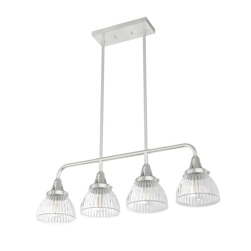 Hunter Cypress Grove Onyx Bengal 4 Light Chandelier Ceiling Light Fixture, Brushed Nickel