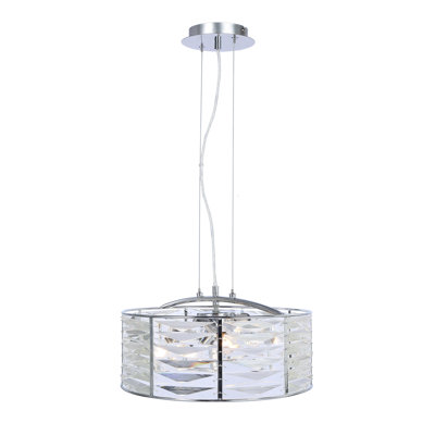 Camarillo 3 - Light Chrome Drum Pendant
