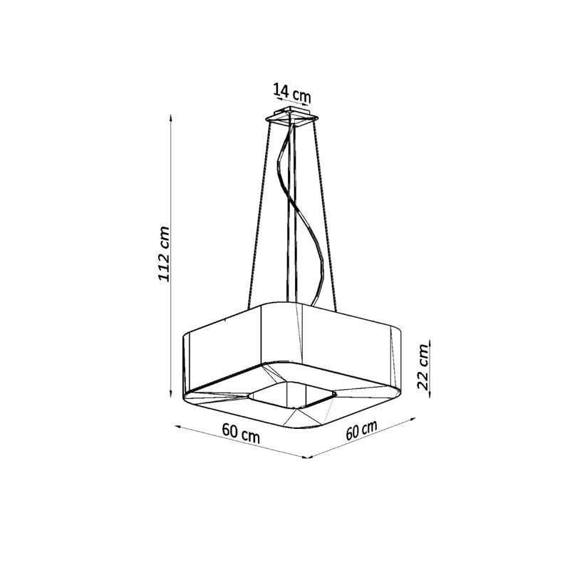 Cristle 8 - Light Unique/Statement Pendant, 110cm H x 60cm W x 60cm D, Black