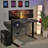Jadiana L-Shaped Solid Wood Top Metal Base Computer Desk