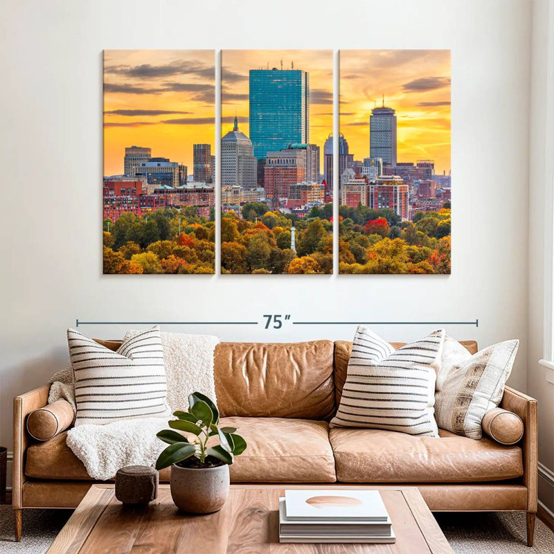 Nicci Boston, coucher de soleil d'automne, H 42 po x l 65 po