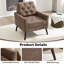 Fauteuil d'appoint rembourré en chenille de style Mid-Century avec pieds rembourrés en bois-633533727