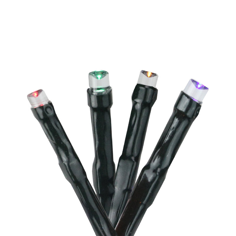 Black LED 8-Function Cluster Christmas Lights - 41.5 Ft Green Wire