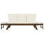 Méridienne de patio d'extérieur réglable en bois avec coussins pour petits espaces, finition brune-372040373