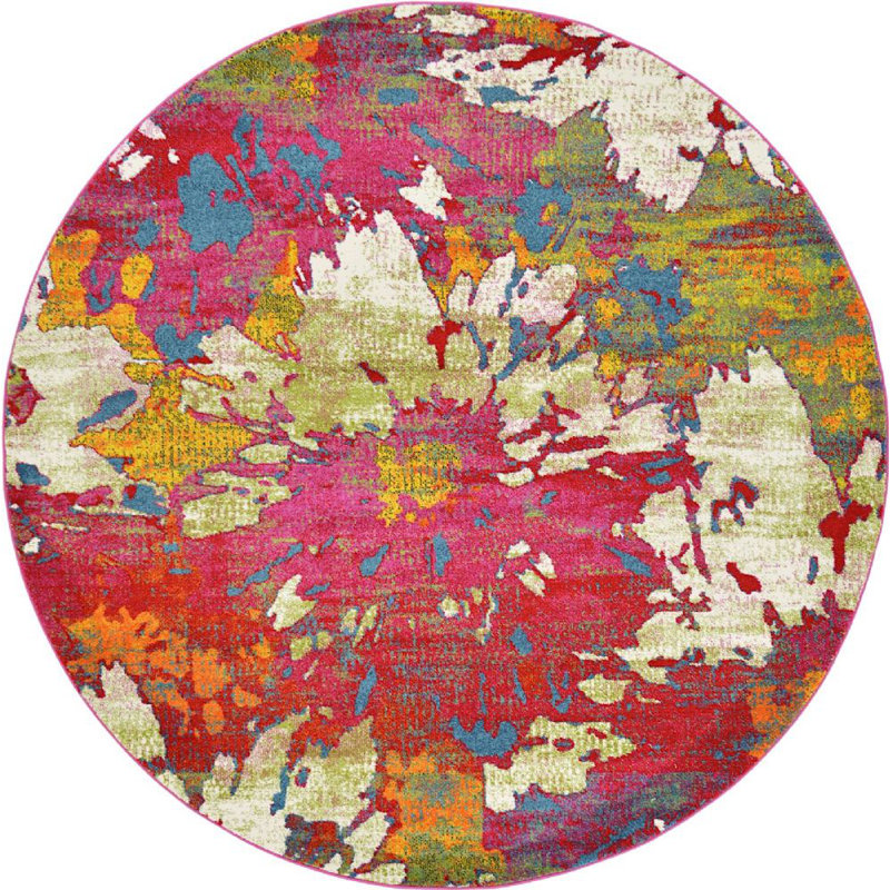 Tanguay Abstract Indoor Rug, Round 8'