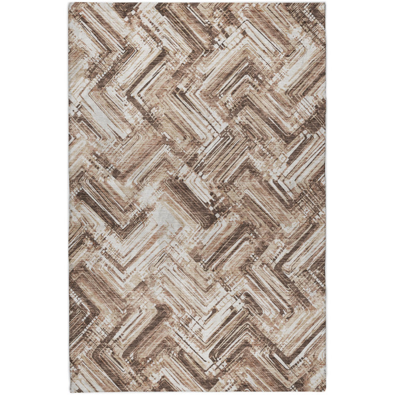 Tapis à poil long de qualité supérieure lavable à la machine ADS630, Brown, 8' x 10'