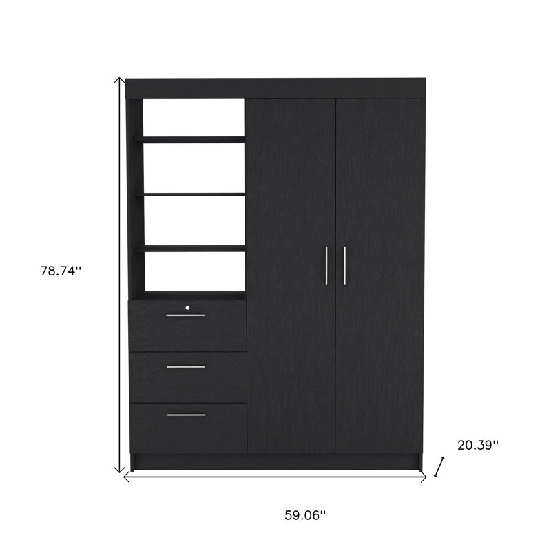  Commode combinée 79 po à deux portes et trois tiroirs 79 po
