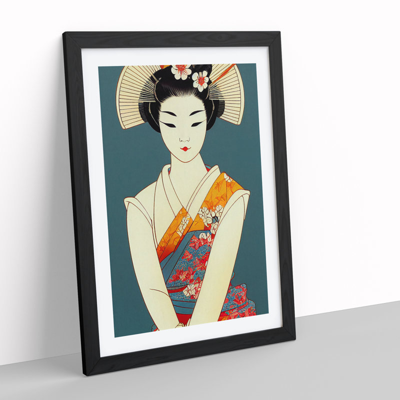 Virtuous Geisha - Single Picture Frame Print, Black Framed, 64cm H x 46cm W x 2cm D