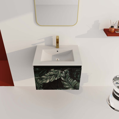 Meuble-lavabo simple 24 po avec plateau en bois manufacturé Socoma