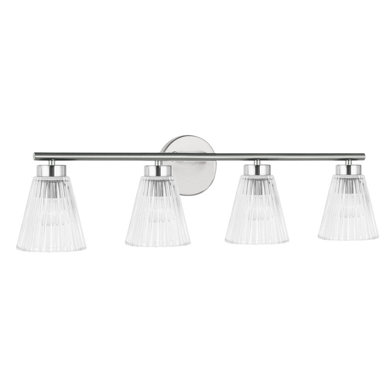 Meuble-lavabo 4 lumières Laclaire Laclaire, Chrome poli