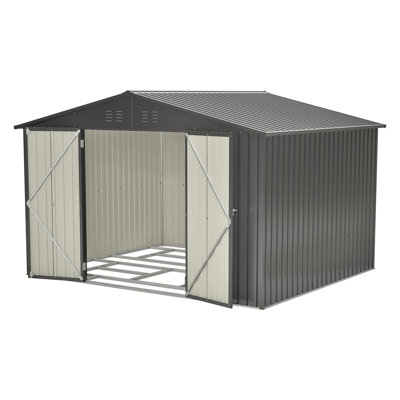 10x8 Ft Outdoor All Weather Metal Sheds With Lockable Doors