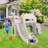 8 in 1 Large Toddler Slide w/Long Slope, Enclosed Steps, Telescope, Basketball Hoop, Tunnel-101189102