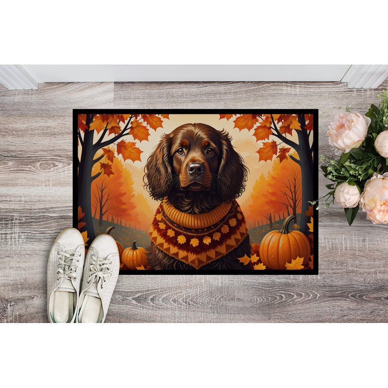 Tapis intérieur ou extérieur Boykin Spaniel Fall, L 18 po x L 27 po