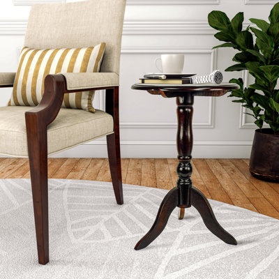 24" Round Pedestal Accent Side Table