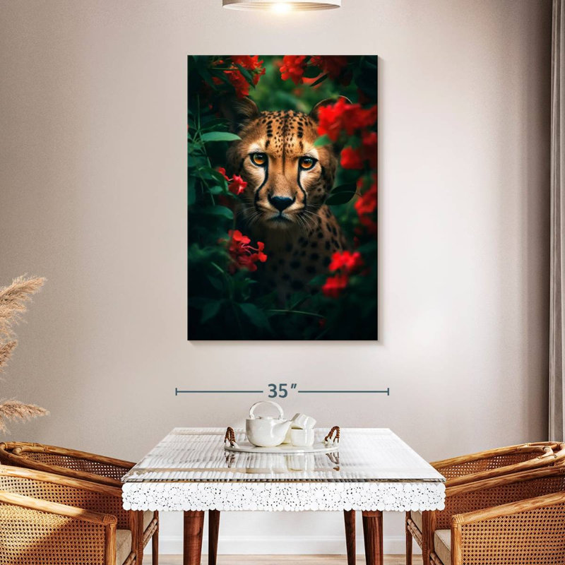 Brampt Cheetah Flowers I, 48" H x 32" W
