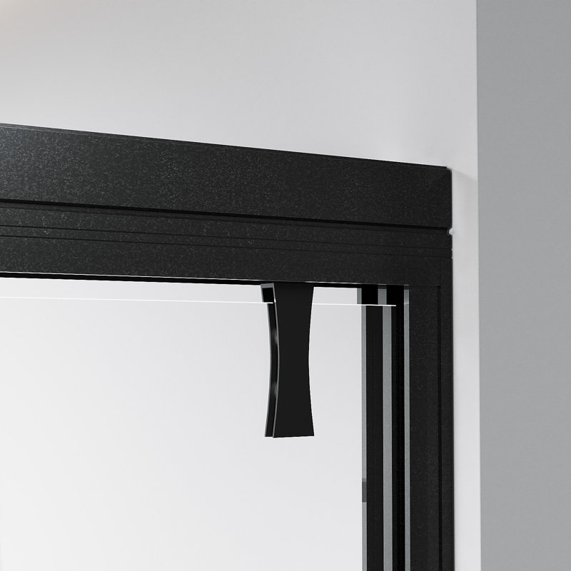 60"W x 72"H Double Sliding Shower Door | Tempered Glass | Aluminum Alloy Frame, Matte Black