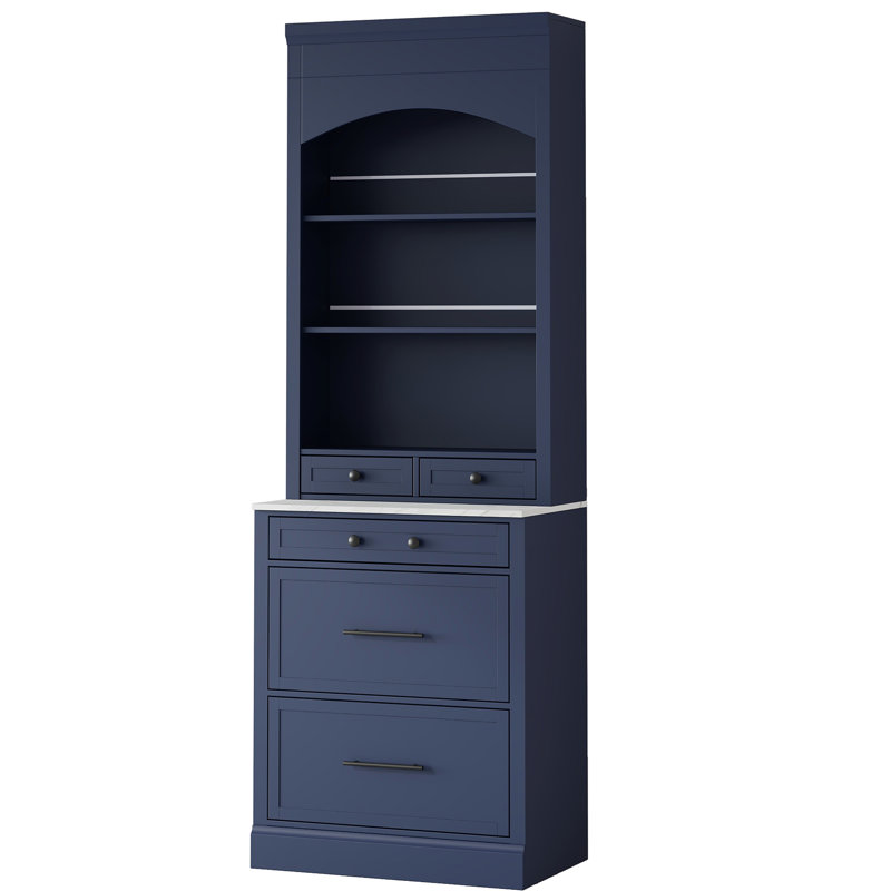 83.7 - Inch Tall Kitchen Cabinet With Faux Marble Countertop, 5 Drawers, And Adjustable Shelving For Space Saving In Kitchens Homes Freestanding Cupboard Top, Compact Utilization