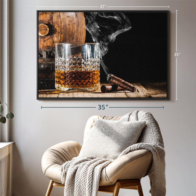 Nourriture et boisson «Bourbon Barrel And Cigar», H 37 po x l 25 po