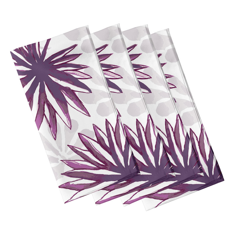 Stalbridge Polyester Floral Square Napkin, Purple