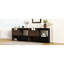 Armoire de rangement rotative à 90 degrés de 2 armoires de rangement multifonctionnelles de 32,5 po à 58,8 po de largeur, pour couloir, salon noir et noyer avec tiroir, buffet rotatif, bureau extensible, salle à manger