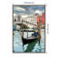 «Gondola Rialto Bridge Italy» par Alan Blaustein - reproduction de photo à cadre flottant sur toile