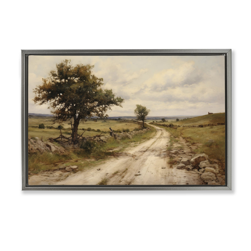 «Road To Nowhere», toile encadrée par Petal Prints Design, Cadre flottant gris lustré, H 17 po x l 25 po