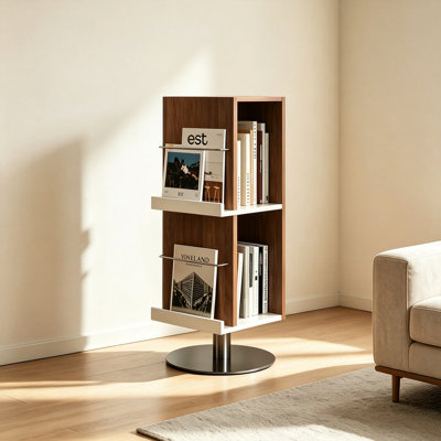 Bibliothèque pivotante avec base en acier inoxydable