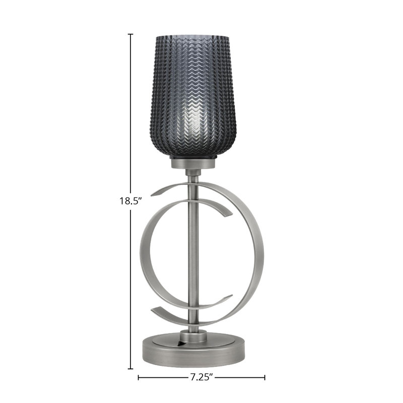 Lampe de table en acier inoxydable Jarran, Noir, Graphite