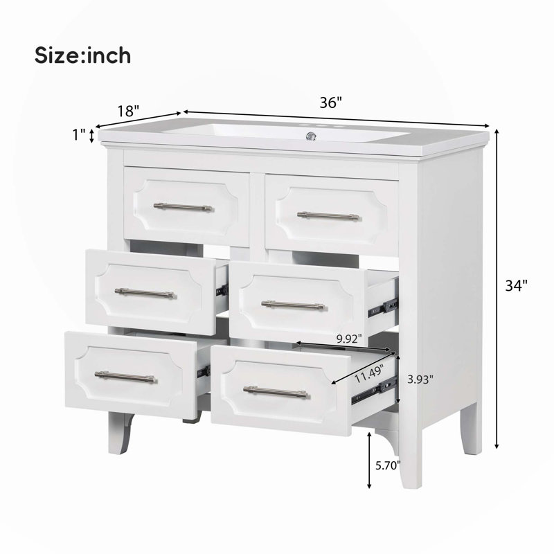 Ensemble de meuble-lavabo simple 36,00 po avec plateau Claitt