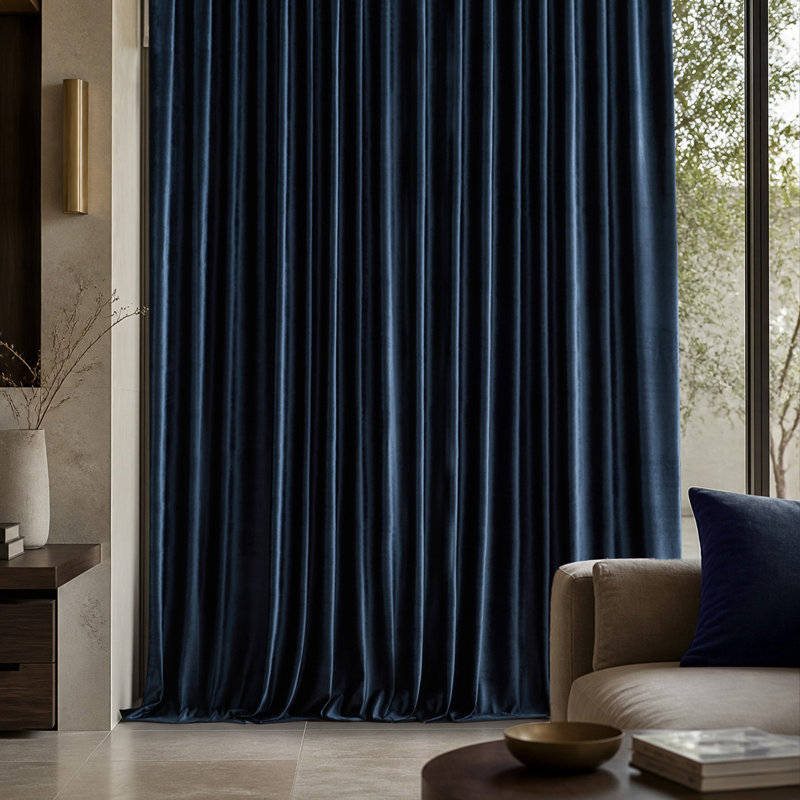 Rideaux isolants et isolants en velours de luxe. Pièce obscurcissant 75% à 95% avec passe-tringle à onglets pour salon (ensemble de 2)