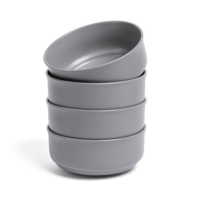 over&back Rimmed 26oz Hand-Finished Stoneware Cereal Bowls