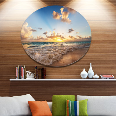 Risa " Sunrise on Beach of Caribbean Sea " Color Photography Print