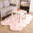 Diller Soft Pink Faux Sheepskin Fur Machine Washable Shag Fluffy Area Rug-700064028