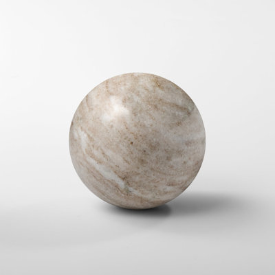 Smooth Marble Sphere Decorative Ball (Natural Brown Beige)